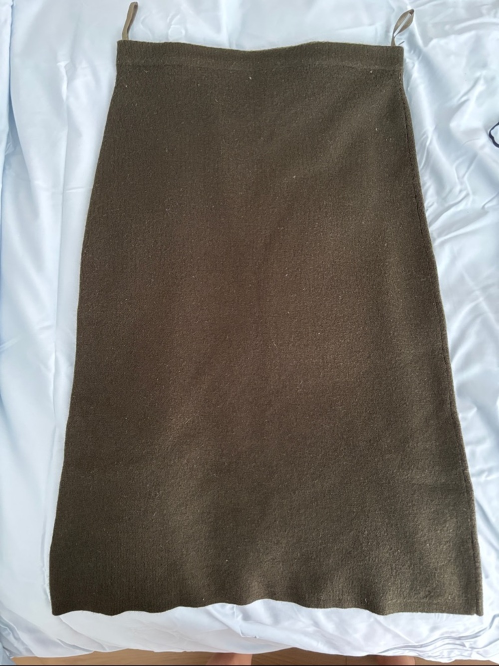 SPANNER Olive-Brown Knit Midi Skirt